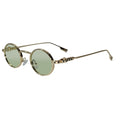 Luxury Round Metal Frame Sunglasses for Women ELS2026S04-GLD-GRN