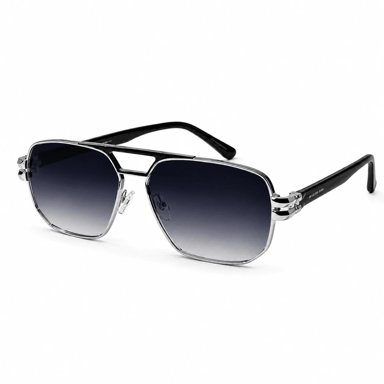 Luxury Silver Rectangular Sunglasses for Men LKS2708-SLVR