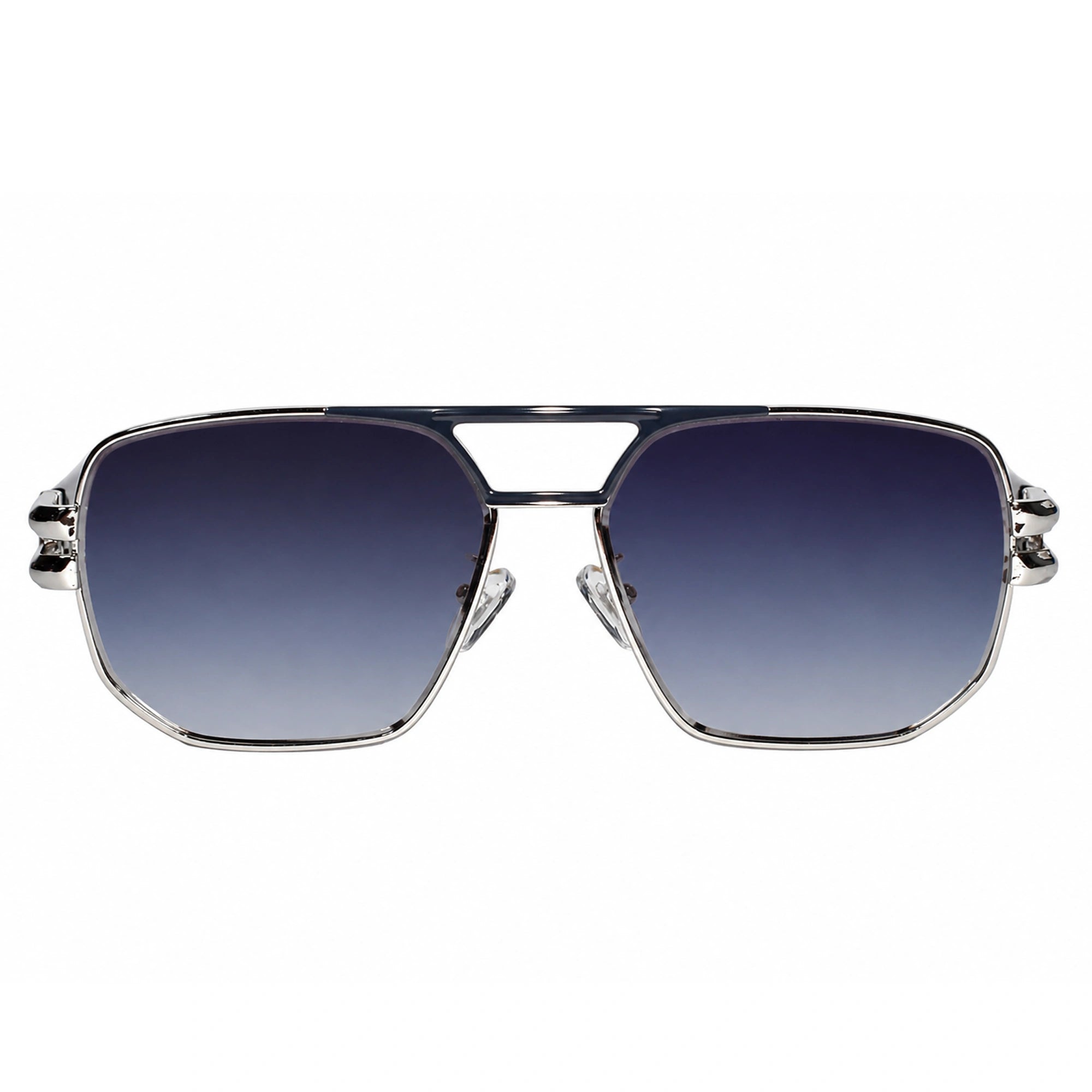 Luxury Silver Rectangular Sunglasses for Men LKS2708-SLVR