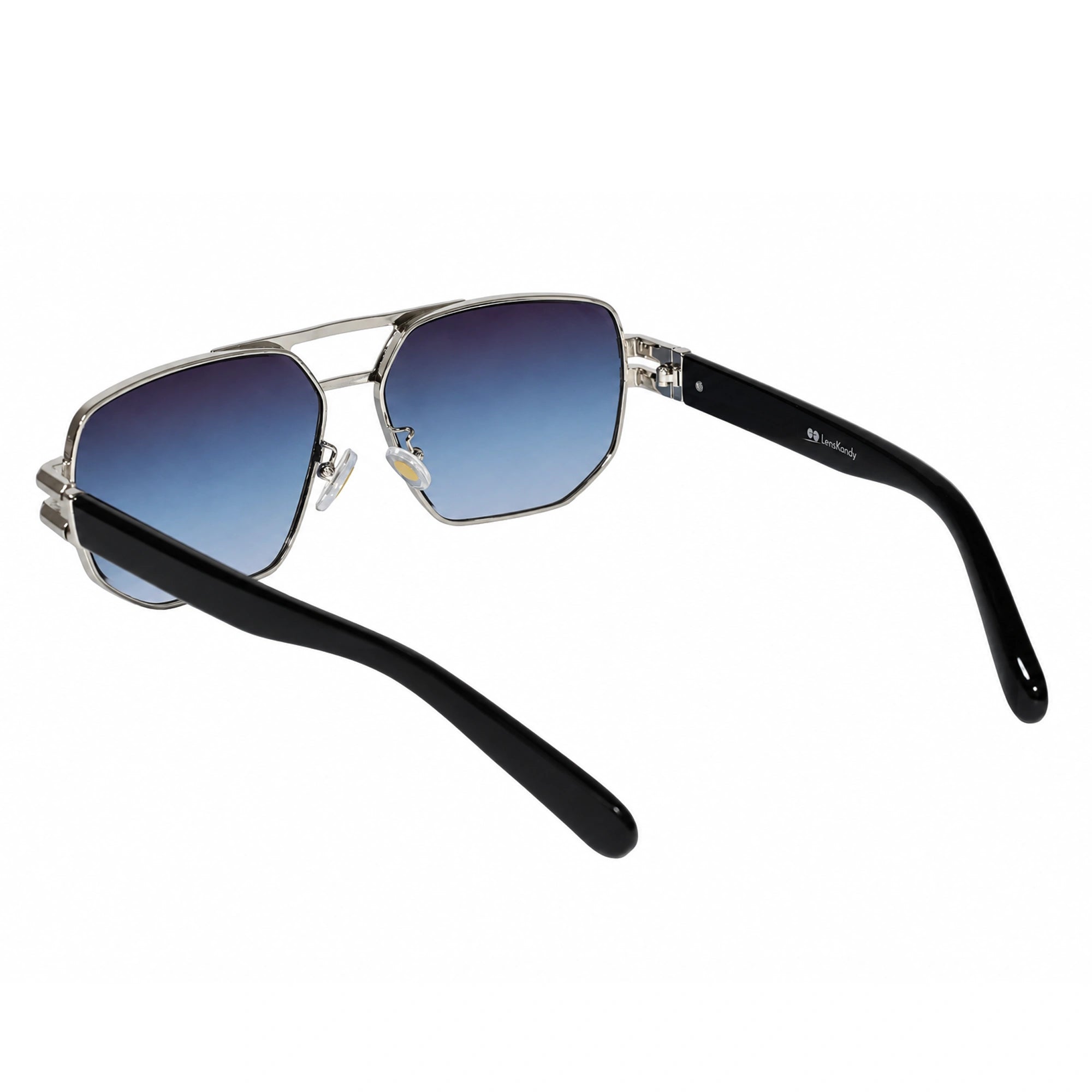 Luxury Silver Rectangular Sunglasses for Men LKS2708-SLVR