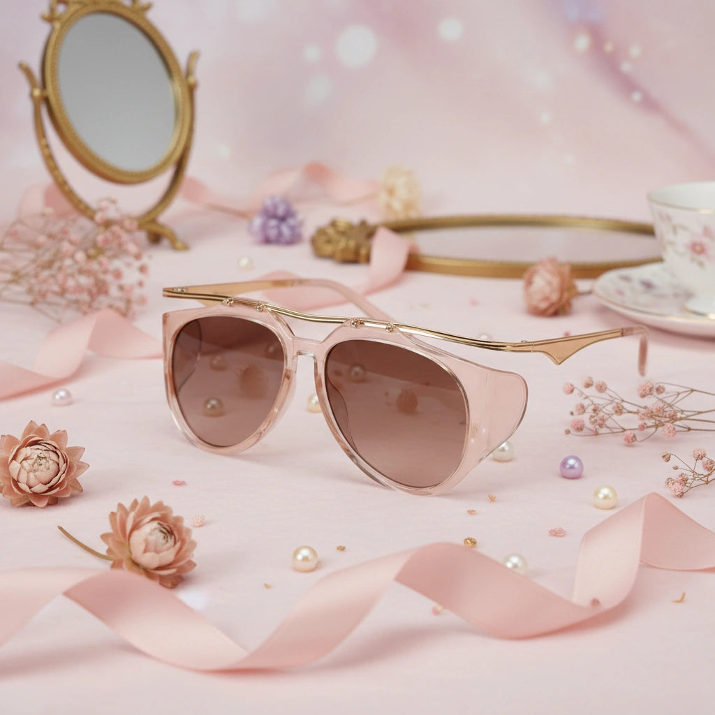 Luxury Transparent Oversized Aviator Sunglasses for Women And Men-ELS3015-BRN