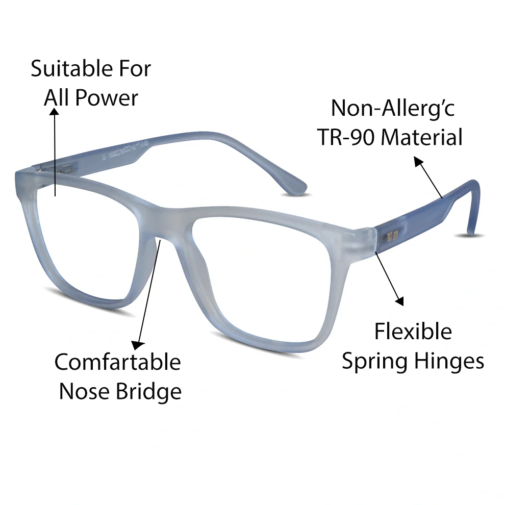 Matt Blue Eyeglasses & Computer Glasses For Men & Women