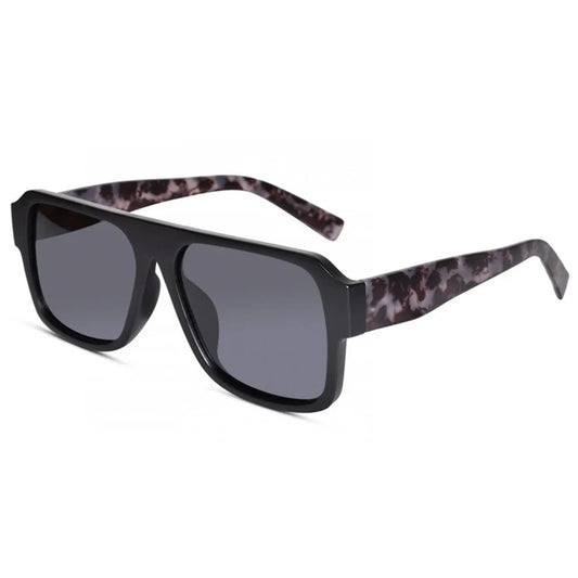 Matt Black Polarised Rectangular Sunglasses For Men LKS3996-BLK