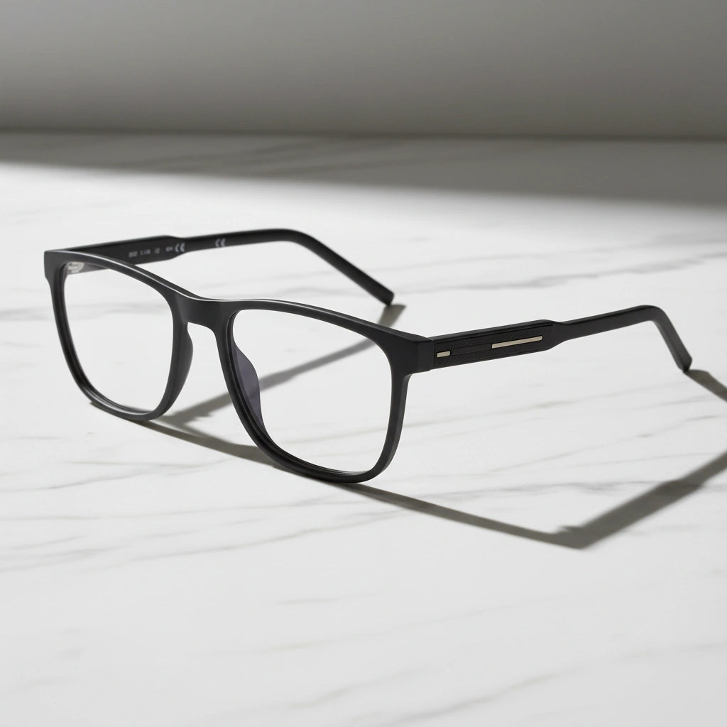 Matt Black Rectangle Eyeglasses & Computer Glasses For Men & Women LKE2804-BLK