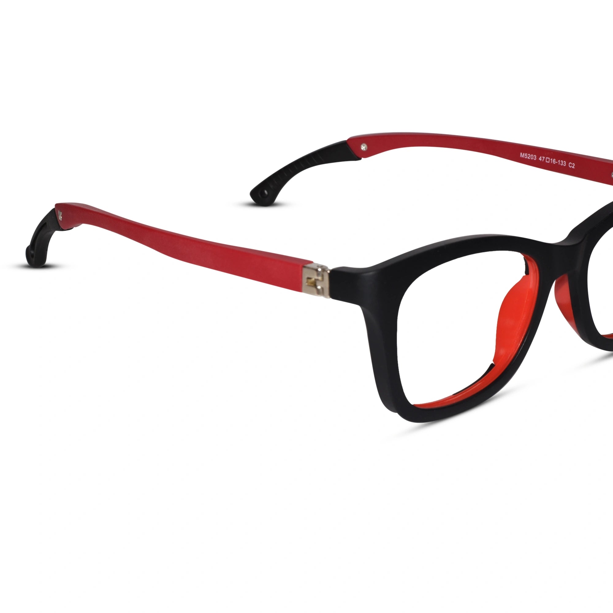 Matt Black Rectangular Eyeglasses For Kids LKES2302-BLK