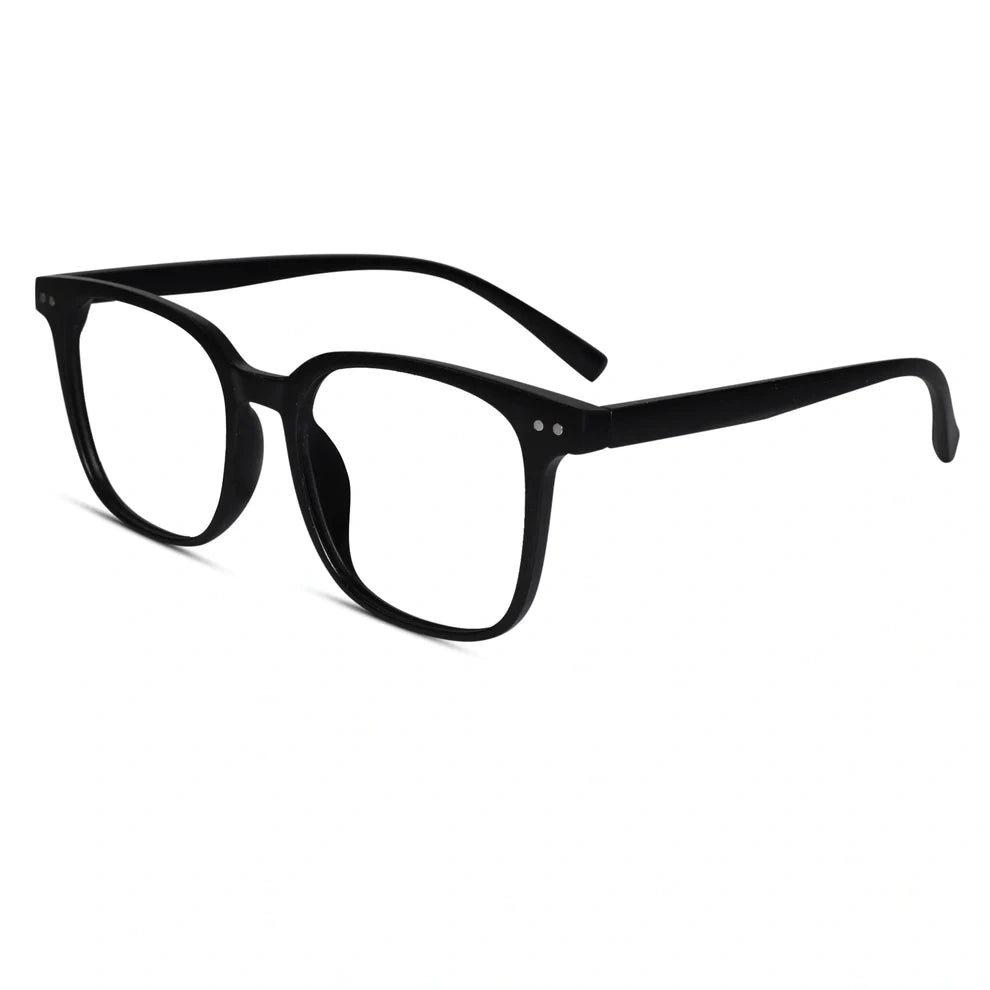 Matt Black Square Eyeglasses For Men & Women LKE28060-BLK
