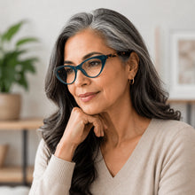 Matt Blue Cat Eye  Reading Glasses For Women