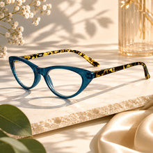 Matt Blue Cat Eye  Reading Glasses For Women