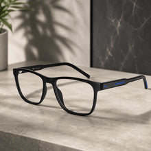 Matt Blue Rectangle Eyeglasses