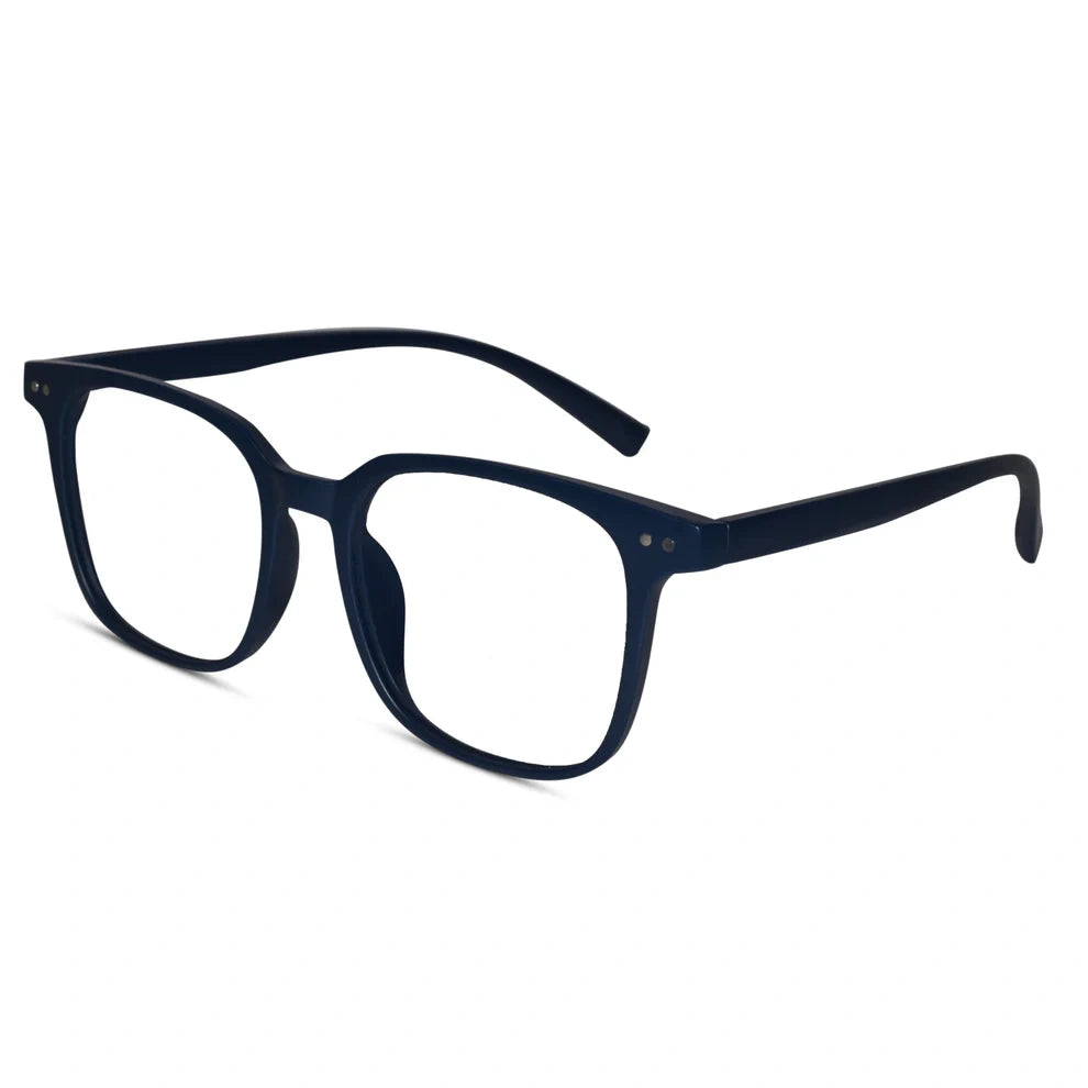 Matt Blue Square Eyeglasses For Men & Women