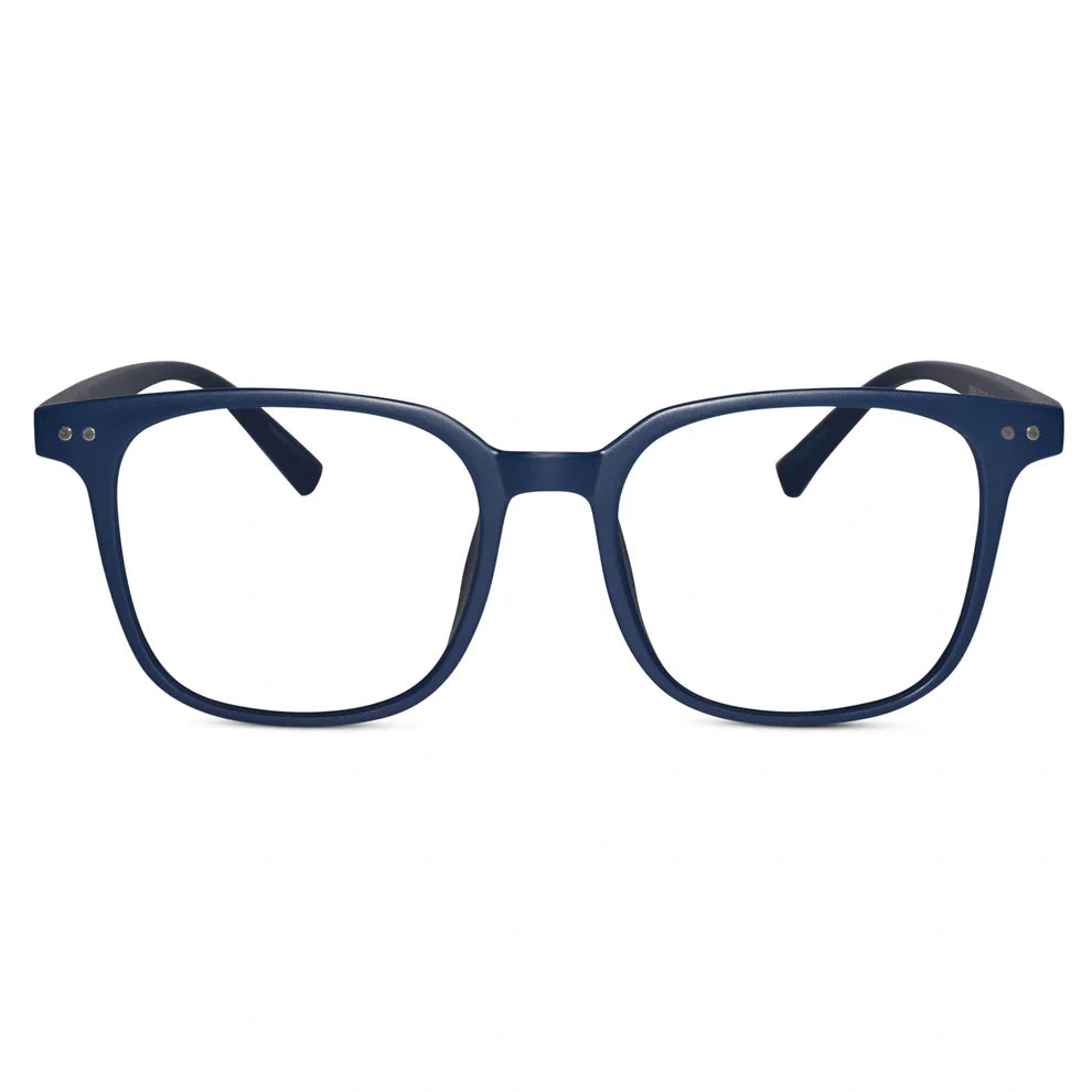 Matt Blue Square Eyeglasses For Men & Women LKE28060-Blue