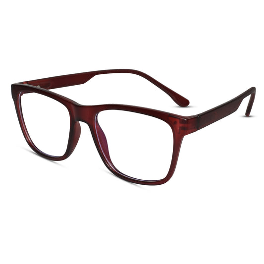 Matt Red Rectangular Eyeglasses & Computer Glasses For Men & Women