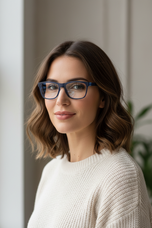 Urban Matte-Ocean Blue Rectangular Eyeglasses & Computer Glasses For Men & Women LKB1G1001-BLU