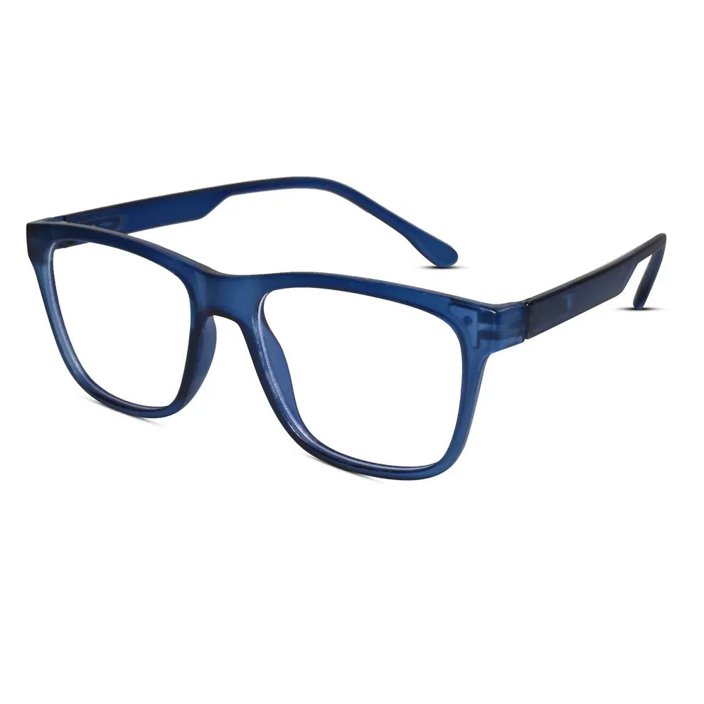 Blue computer glasses with UV protection and blue lens to protect eye from screen. Zero power glasses for computer use