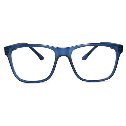 Matt Dark Blue Rectangular Eyeglasses & Computer Glasses For Men & Women