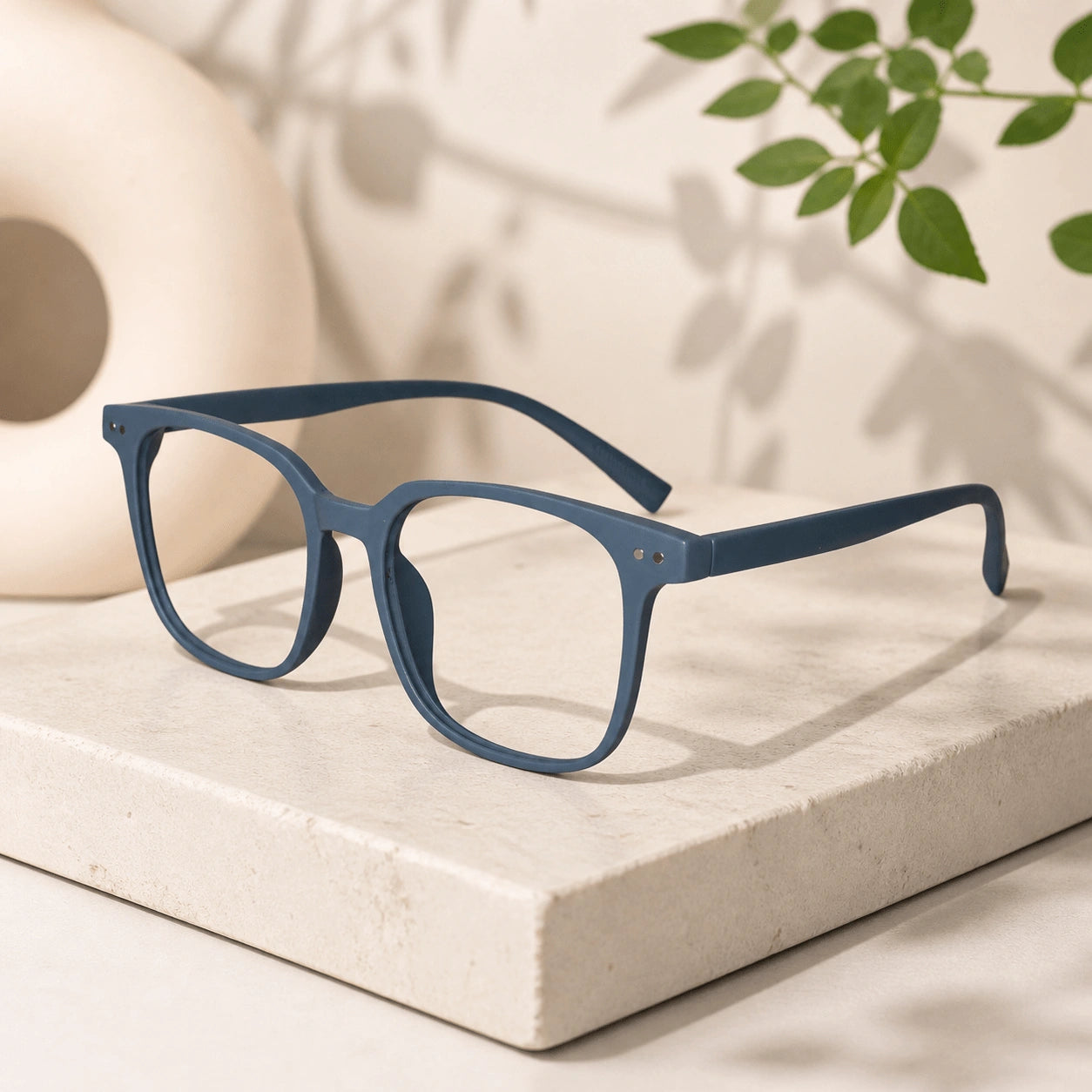 Matt Grey Square Eyeglasses For Men & Women LKE28060-GRY