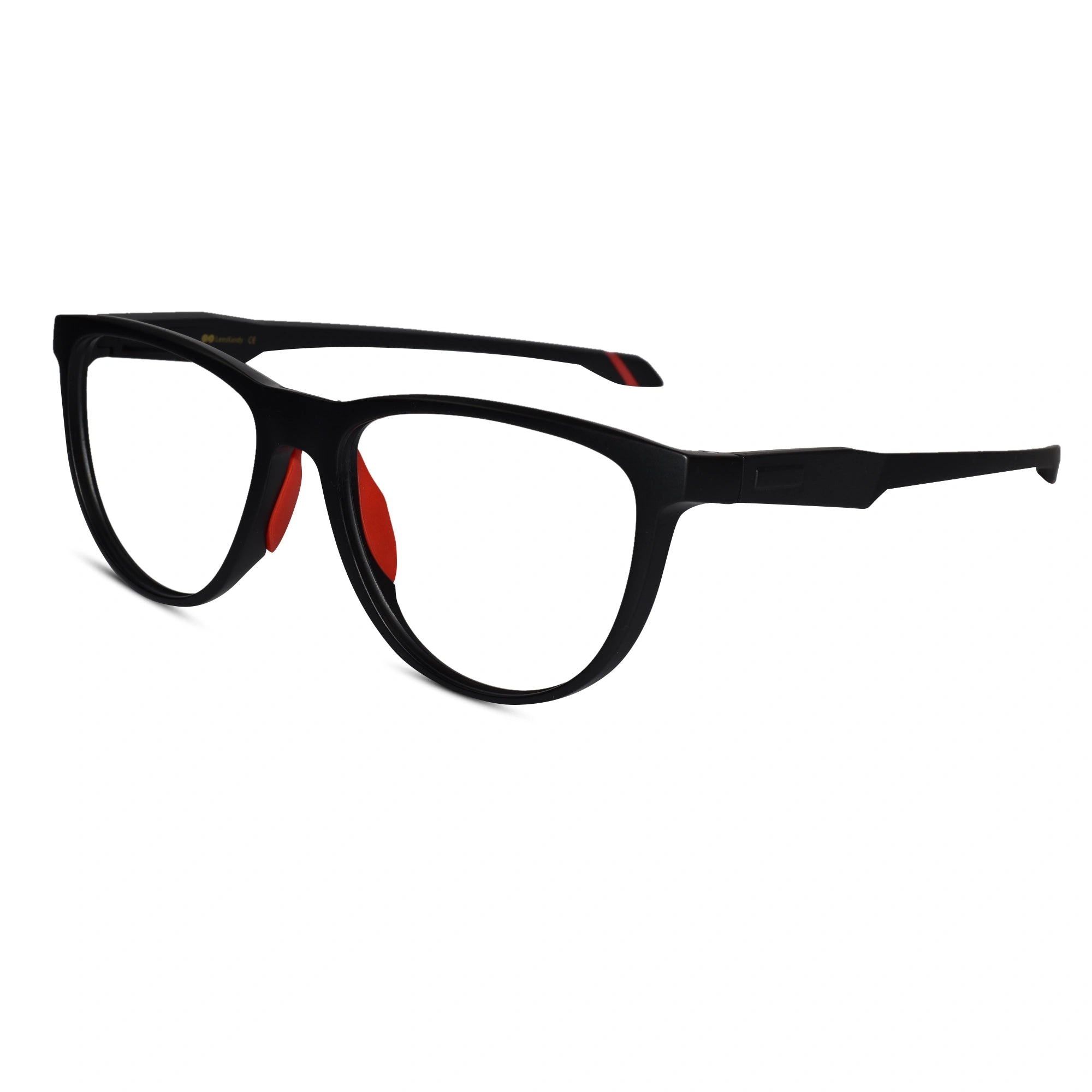 Matt Red & Black Sports Eyeglasses For Men & Women ELE9907-BLK-RED