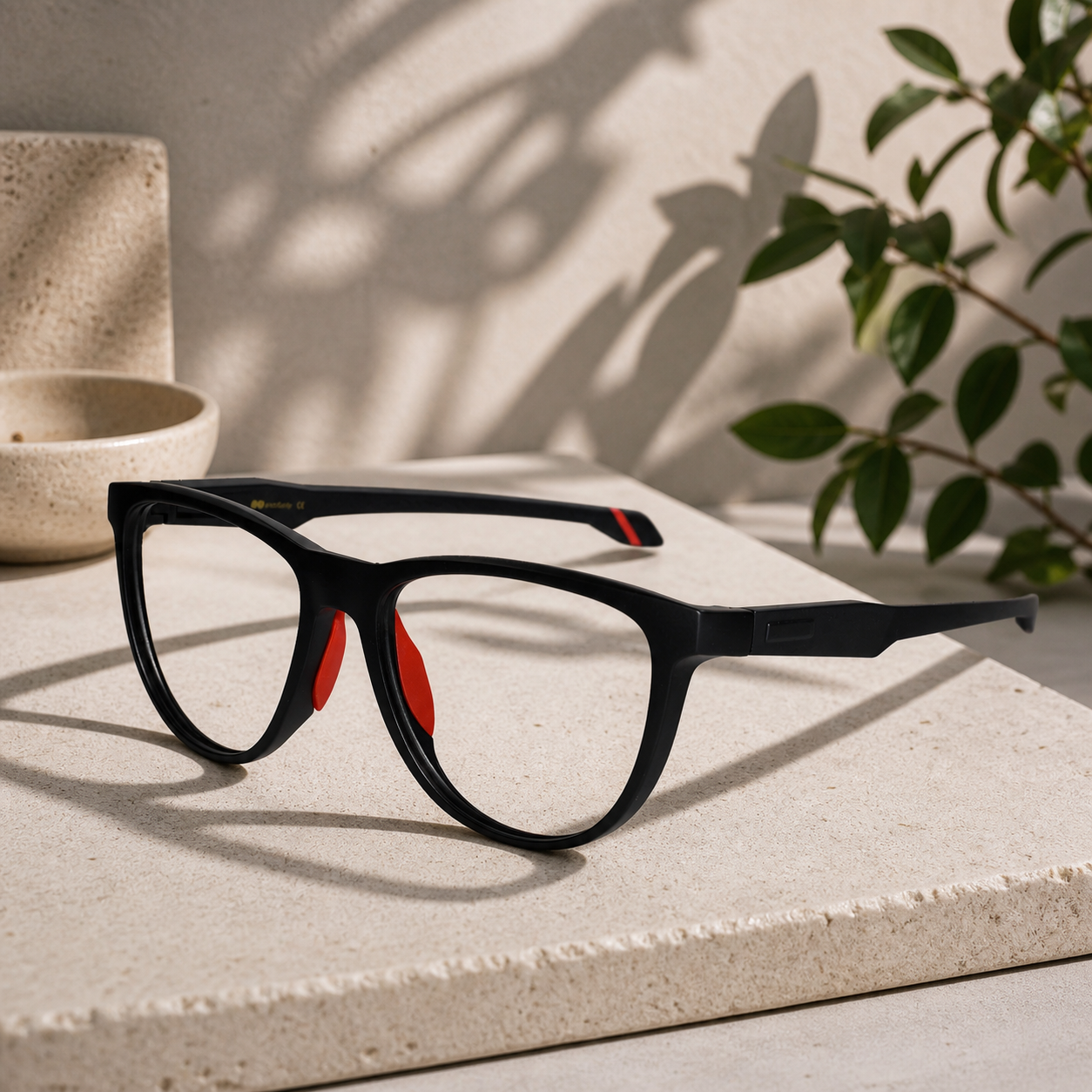 Matt Red & Black Sports Eyeglasses For Men & Women ELE9907-BLK-RED
