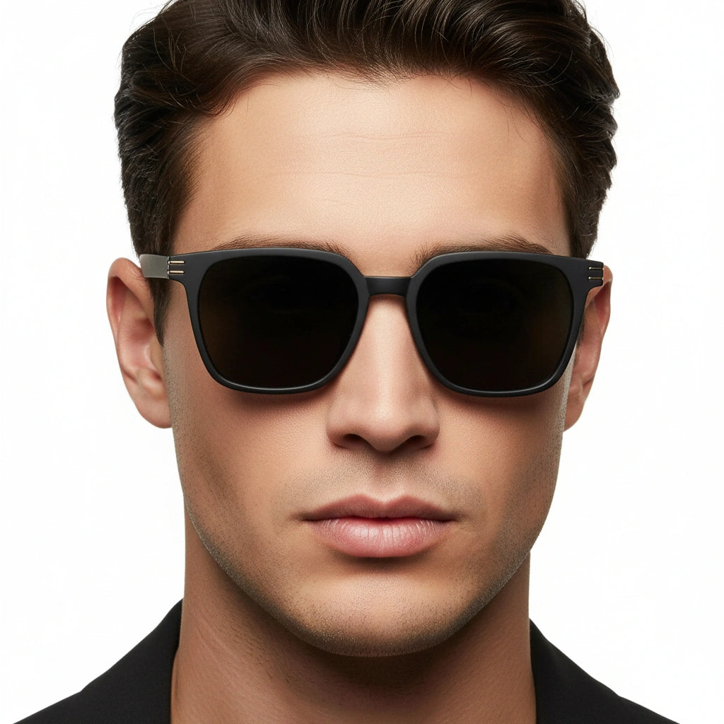 Matt Square Sunglasses For Men LKS3801-MTT BLK