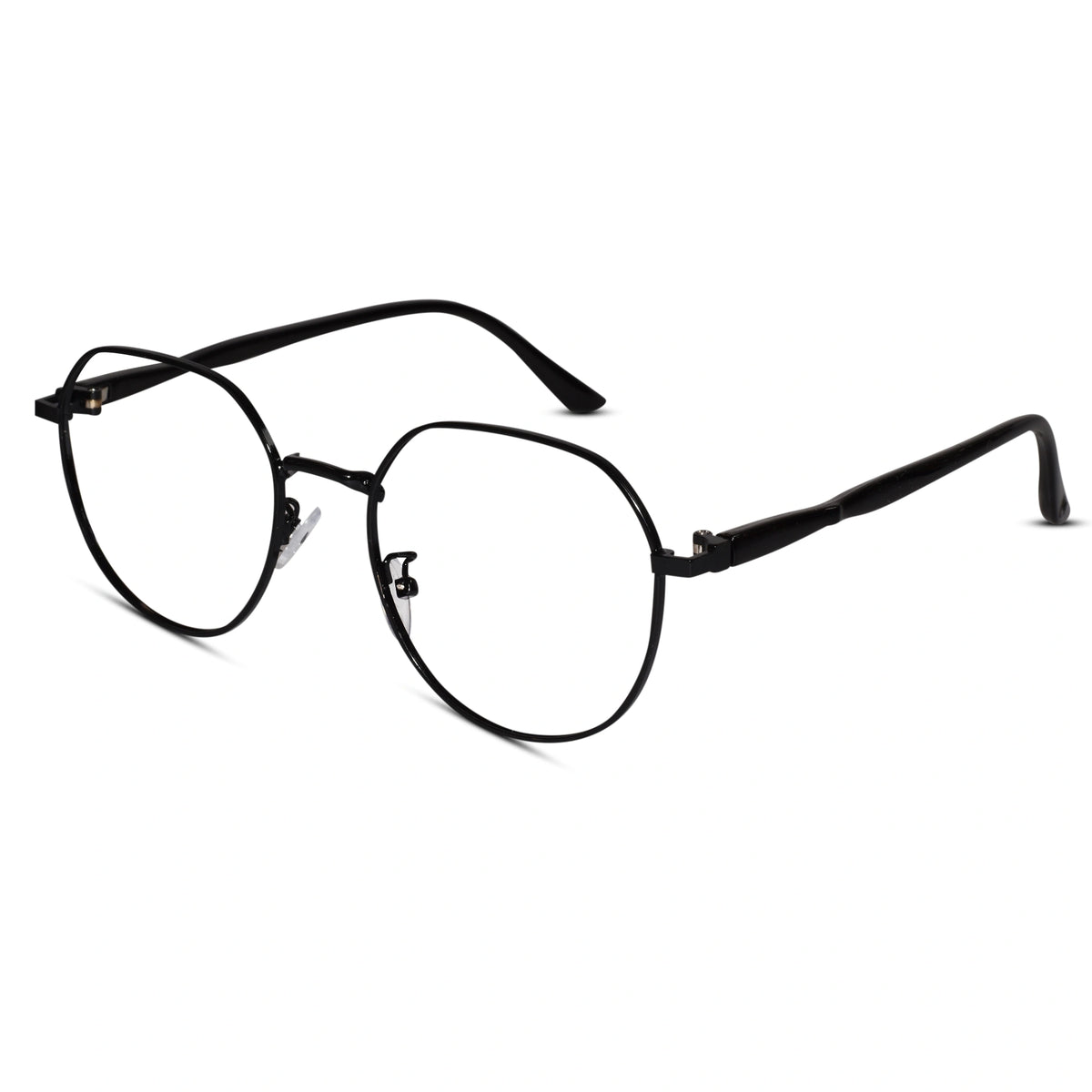 Metal Black Round Eyeglasses For Men and Women