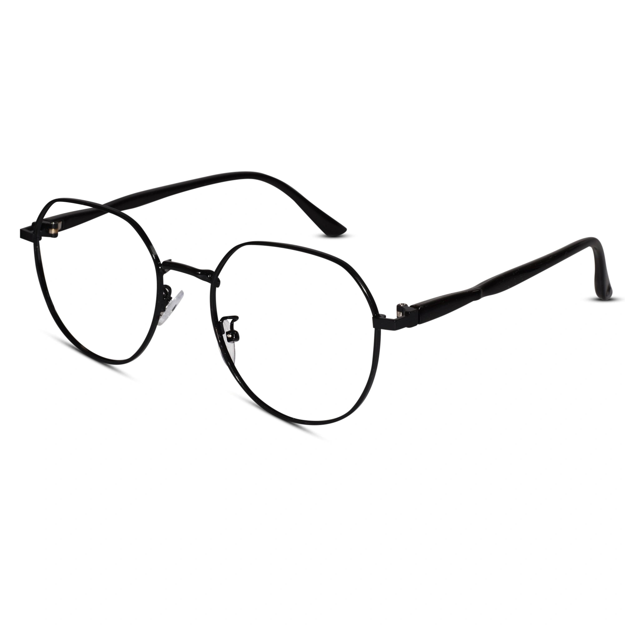 Metal Black Round Eyeglasses For Men and Women LKE223-BLK