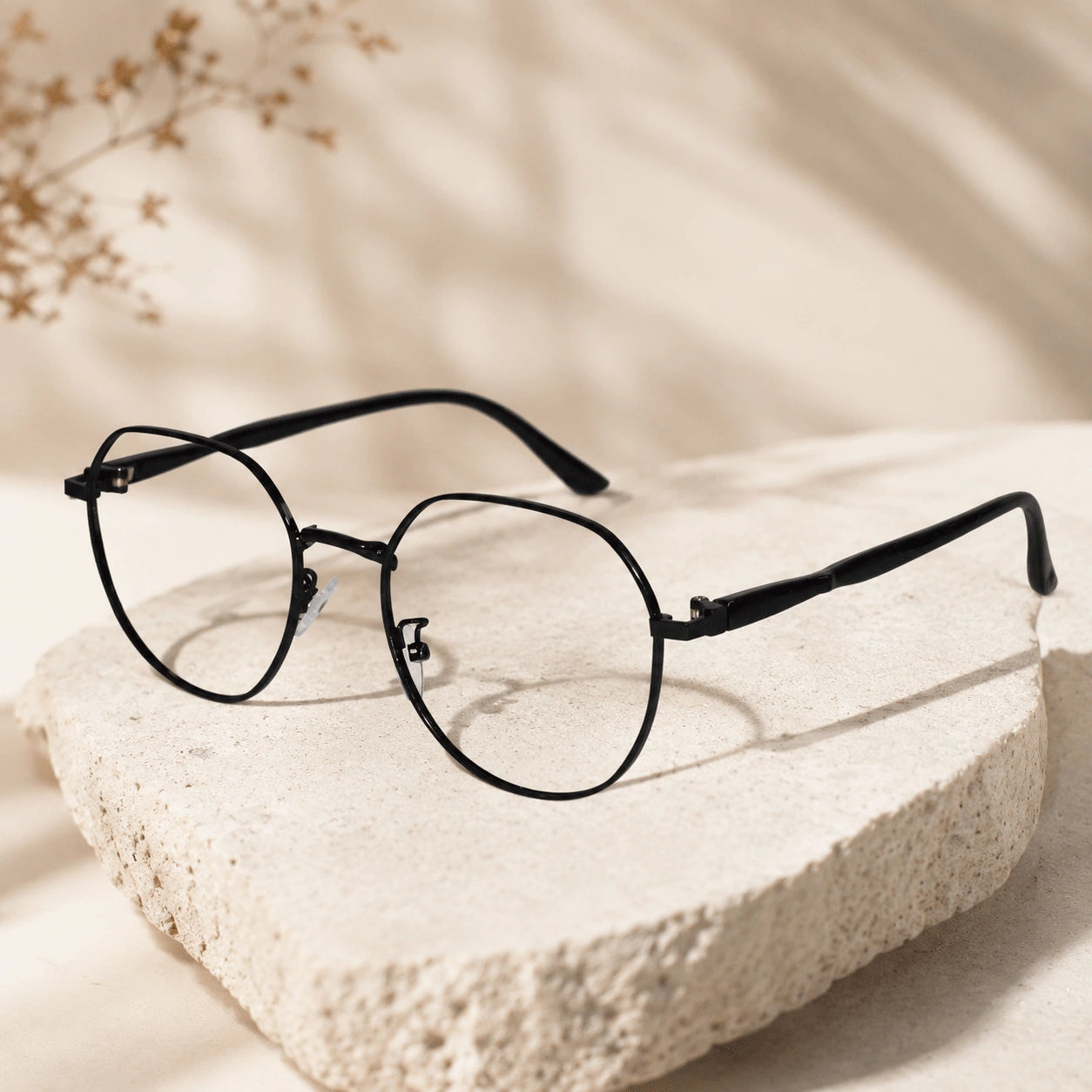 Metal Black Round Eyeglasses For Men and Women LKE223-BLK