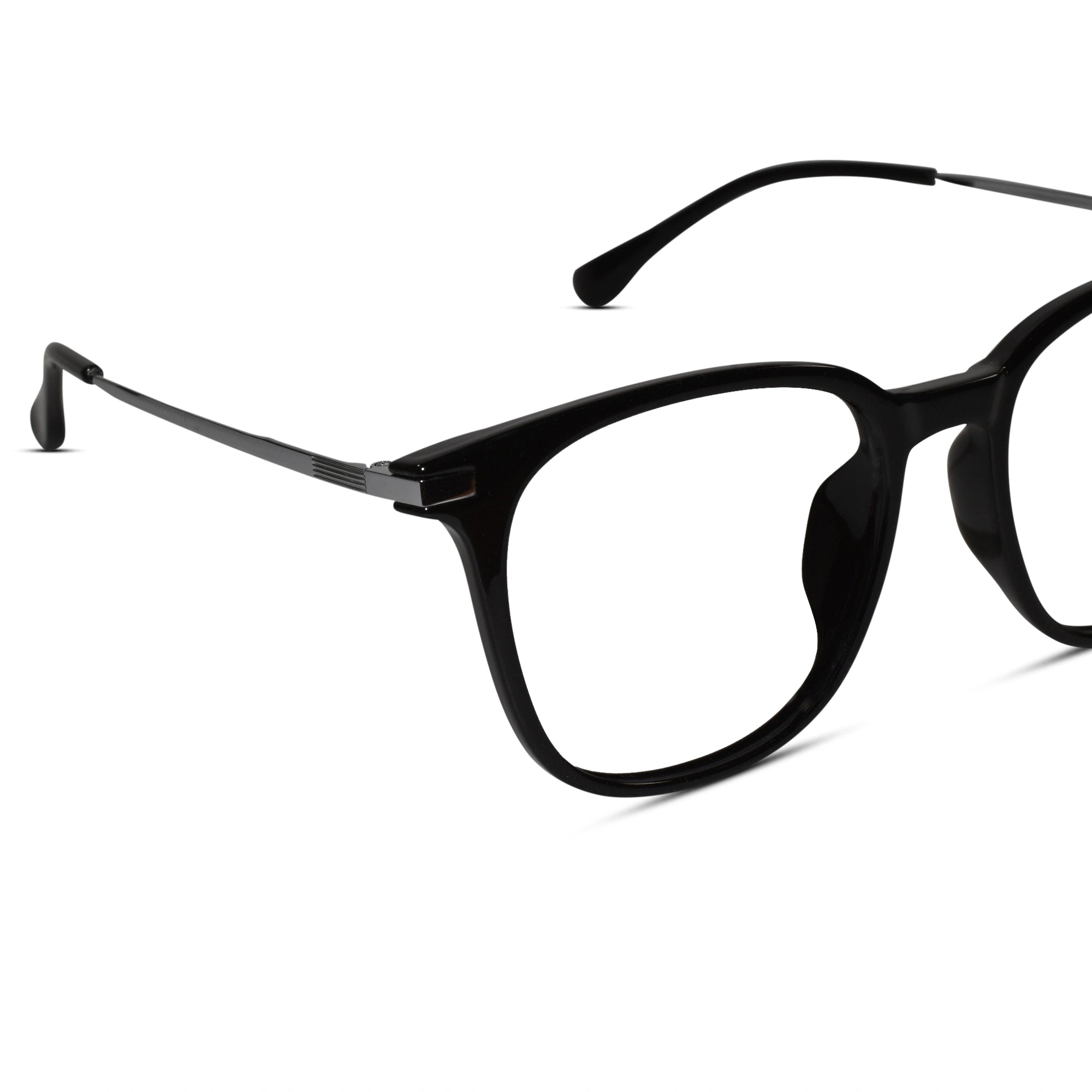 Metal Black Square Eyeglasses Men & Women ELE6009-BLK