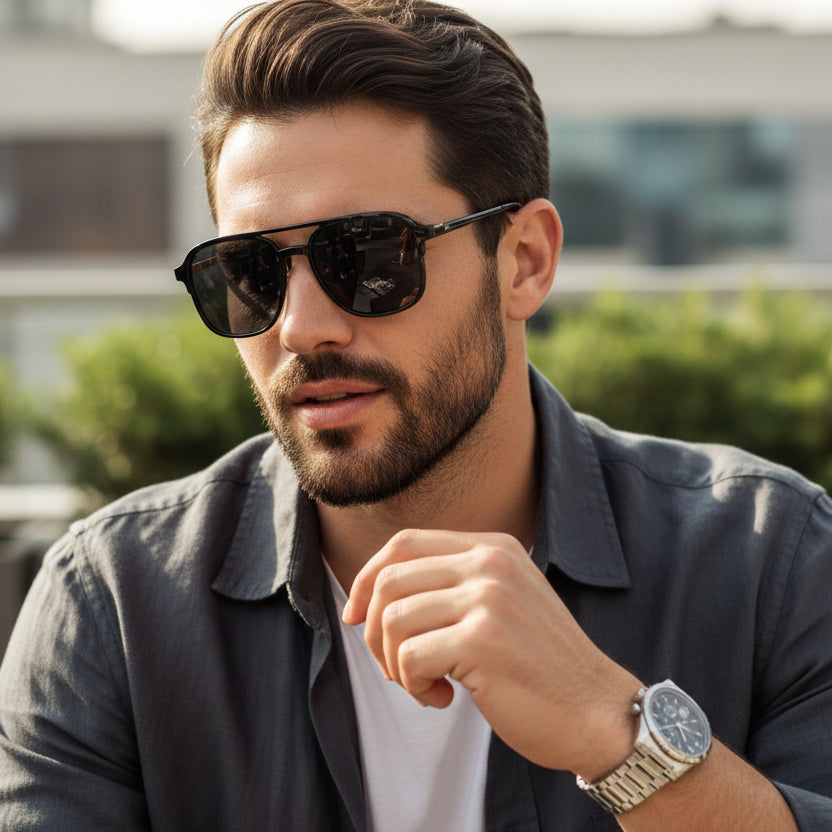 Metal Clipon Sunglasses for Men ELE8315-BLK