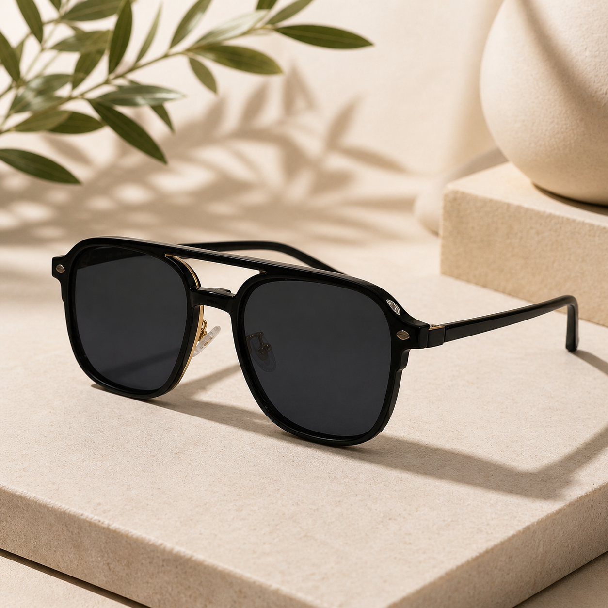 Metal Clipon Sunglasses for Men ELE8315-BLK