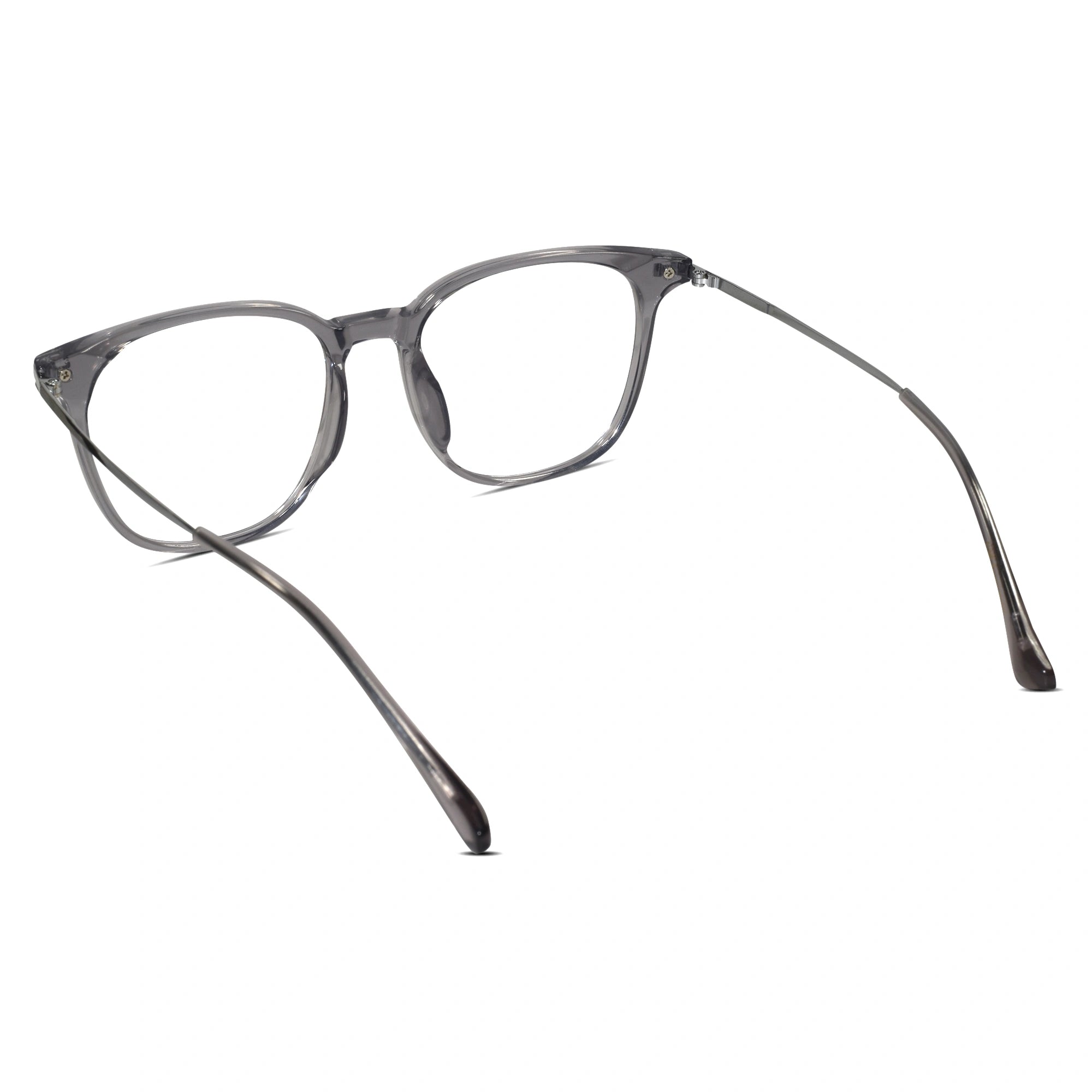 Metal Grey Square Eyeglasses For Men & Women ELE6009-GRY