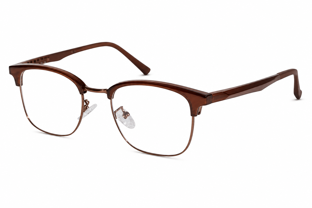 Lenskandy Titan Edge Premium Black Metal Eyeglasses for Men for Classic Look LKE71003-Black