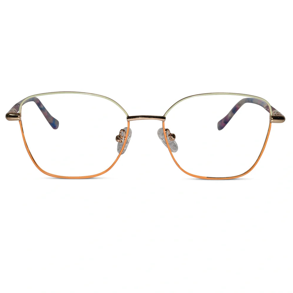 Black Gold Designer Rimless Cat eye Eyeglasses For Women
