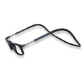 Side view of magnetic hanging neck strap reading glasses, highlighting their flexible and adjustable frame