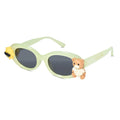 LensKandy Girls Green Oval Sunglasses with UV Protection LKK2606-GRN