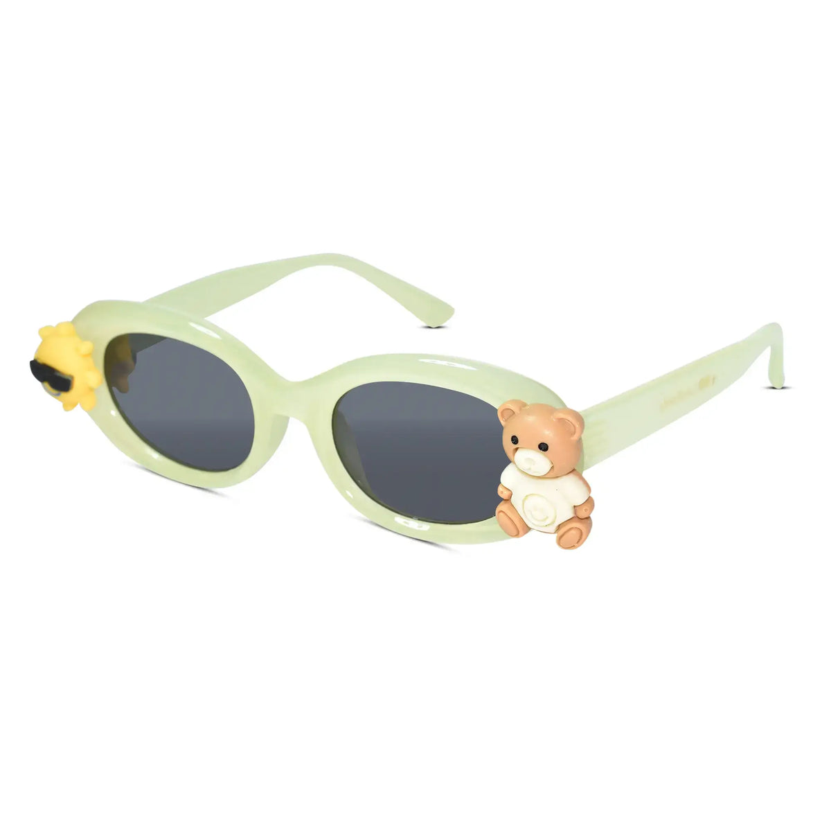 LensKandy Girls Green Oval Sunglasses with UV Protection LKK2606-GRN