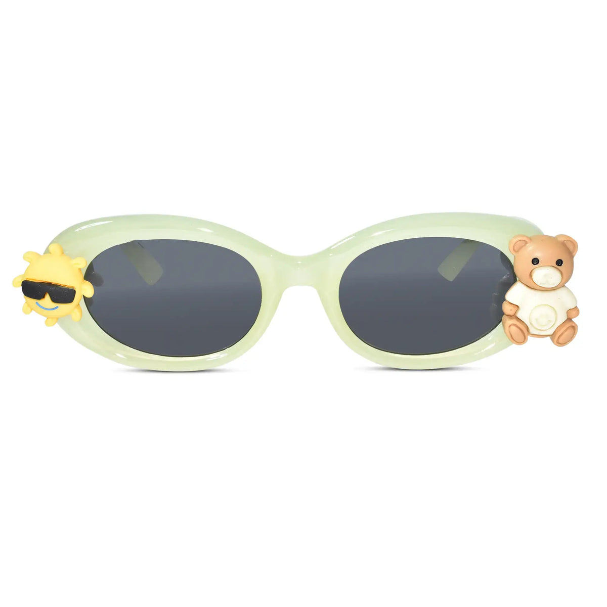 LensKandy Girls Green Oval Sunglasses with UV Protection LKK2606-GRN