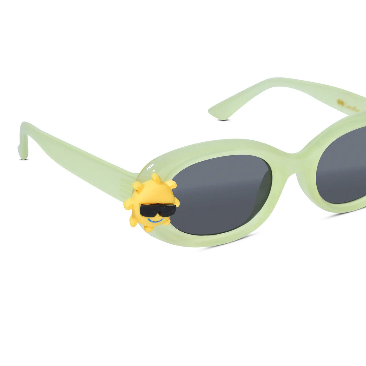 LensKandy Girls Green Oval Sunglasses with UV Protection LKK2606-GRN