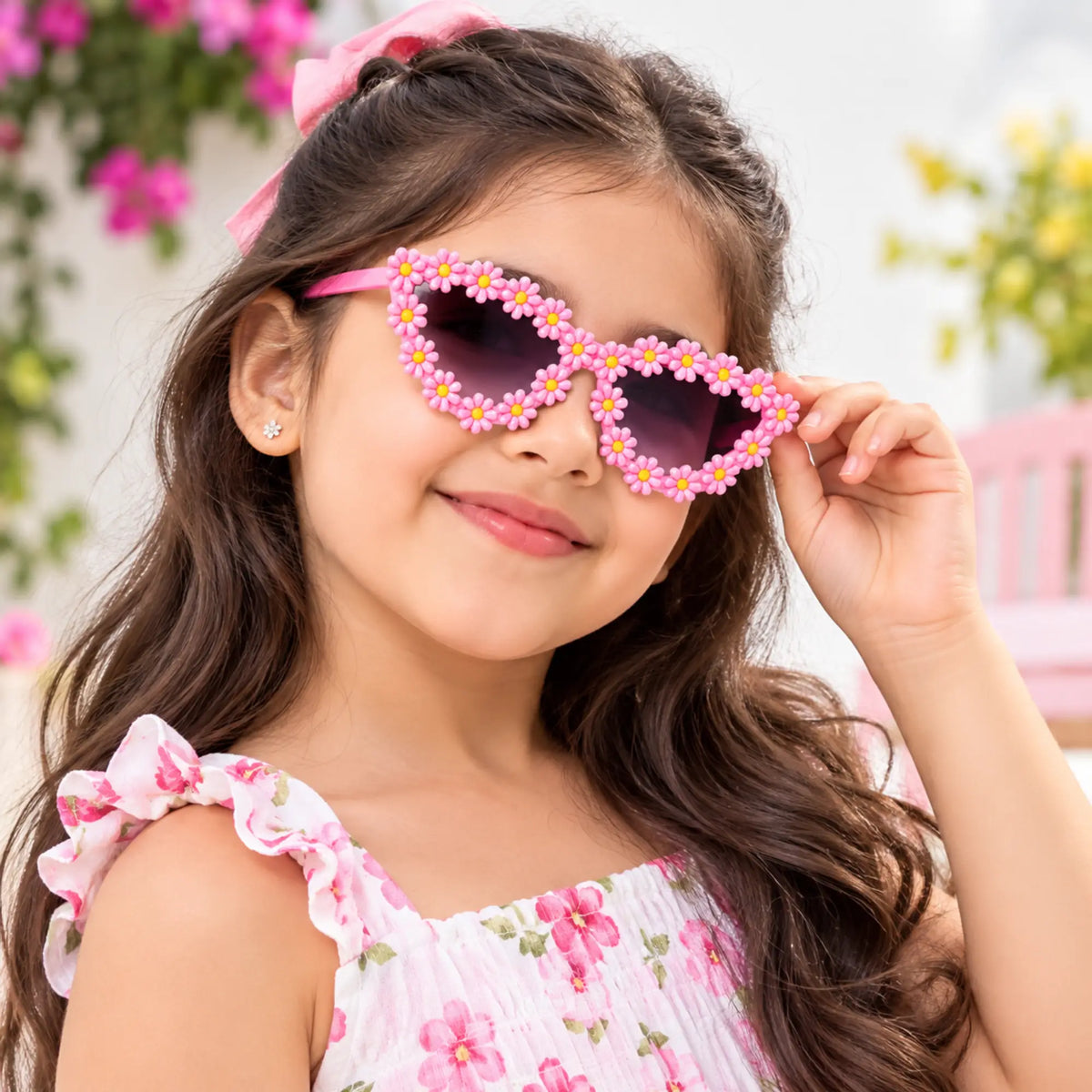 LensKandy Kids Pink Sunglasses for Girls UV Protection LKK2603-PNK