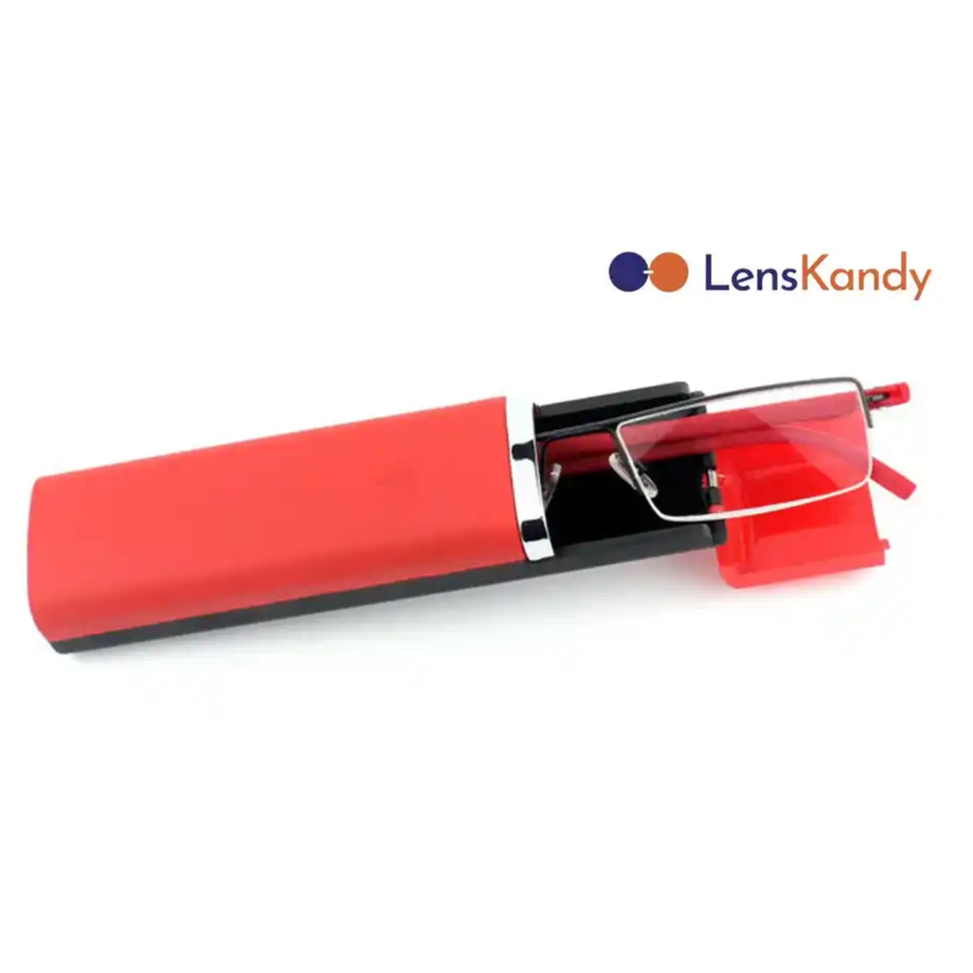 Readers Matte Black - Red Half Rim Rectangle For Men & Women LKHE0010-RED