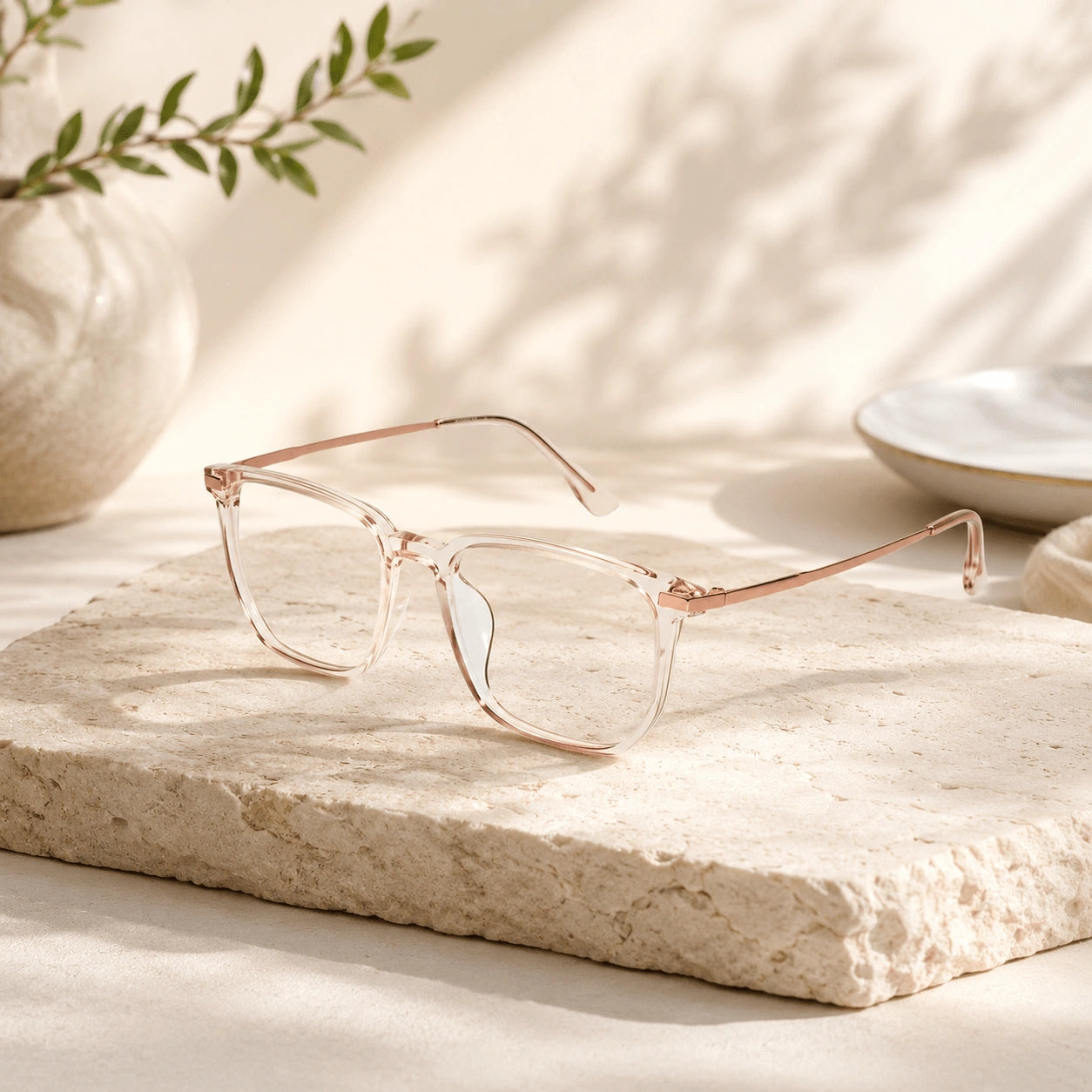 Orange Square Eyeglasses For Men & women LKE98014-TRNP