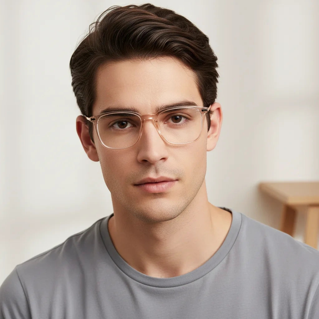 Orange Square Eyeglasses For Men & women LKE98014-TRNP