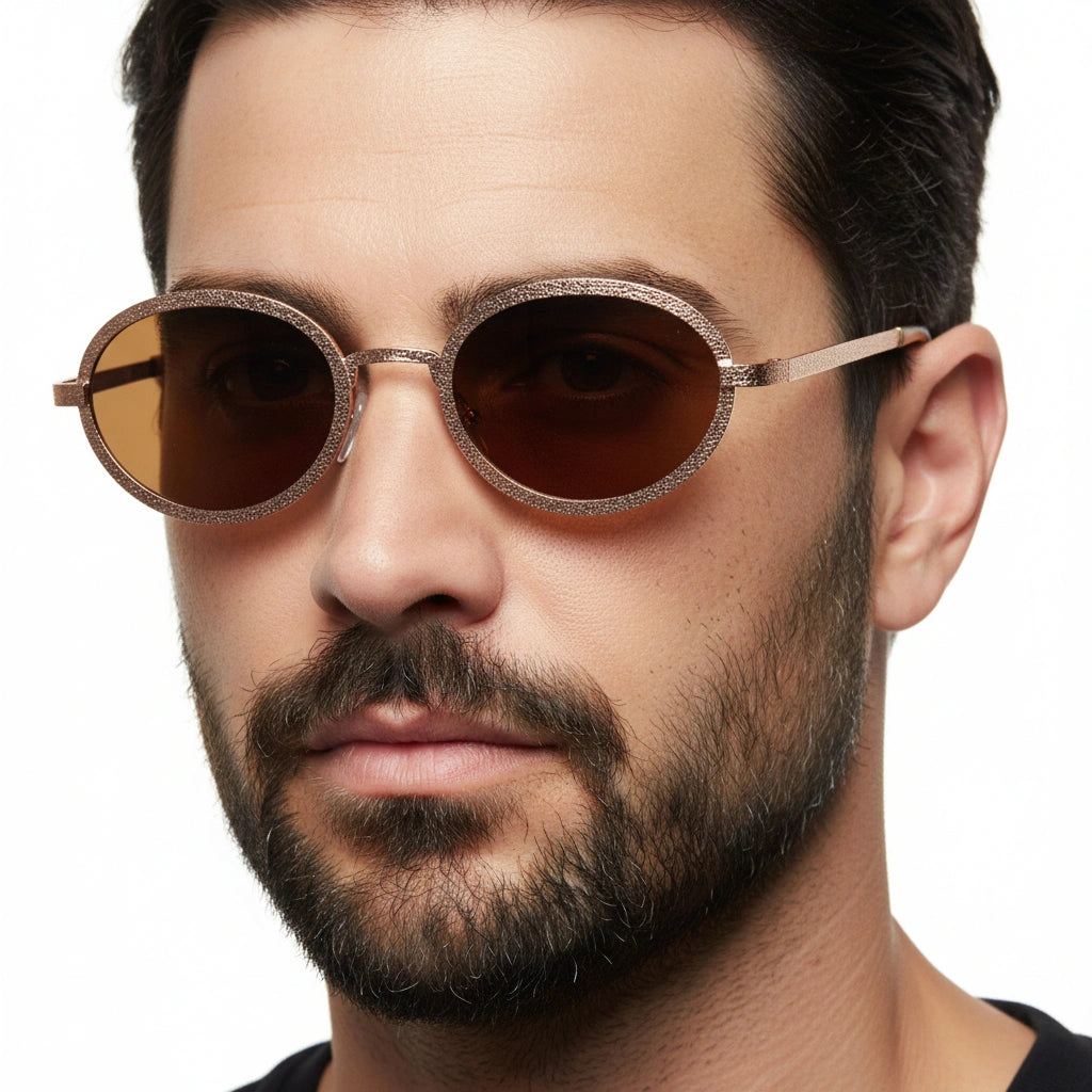 Oval Brown Sunglasses for Men & Women ELS3019-BRN