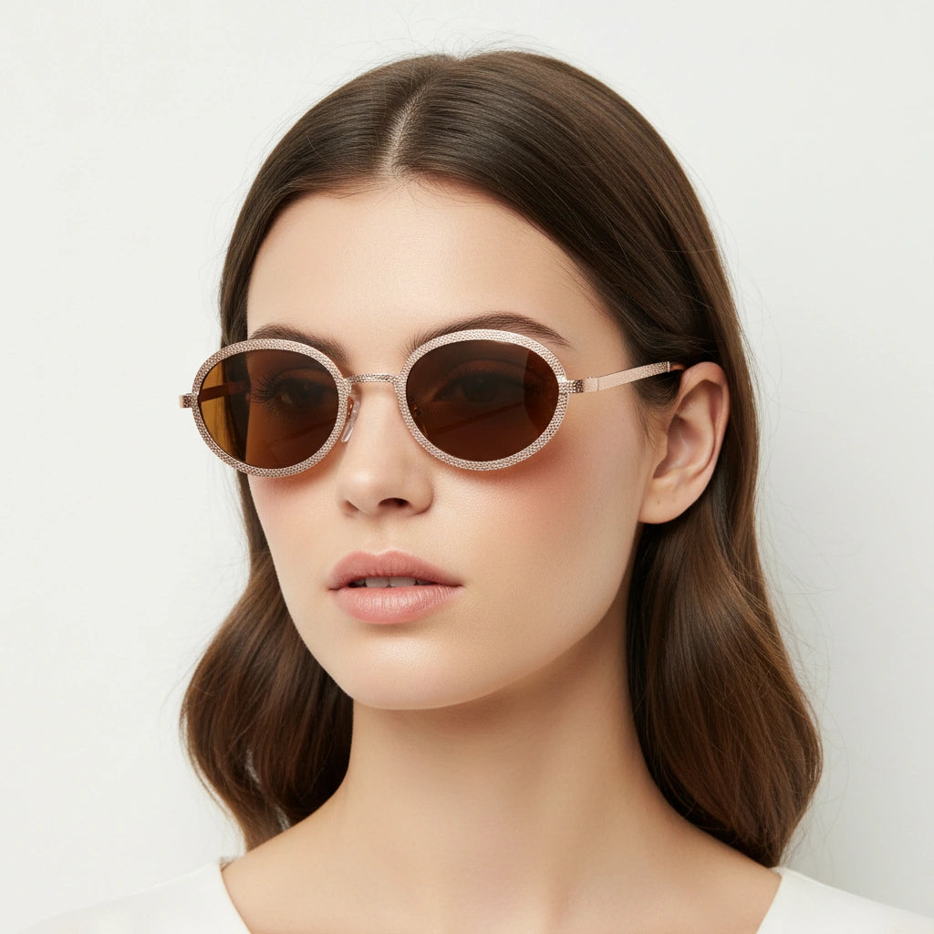 Oval Brown Sunglasses for Men & Women ELS3019-BRN