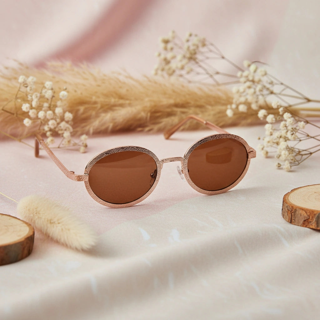 Oval Brown Sunglasses for Men & Women ELS3019-BRN