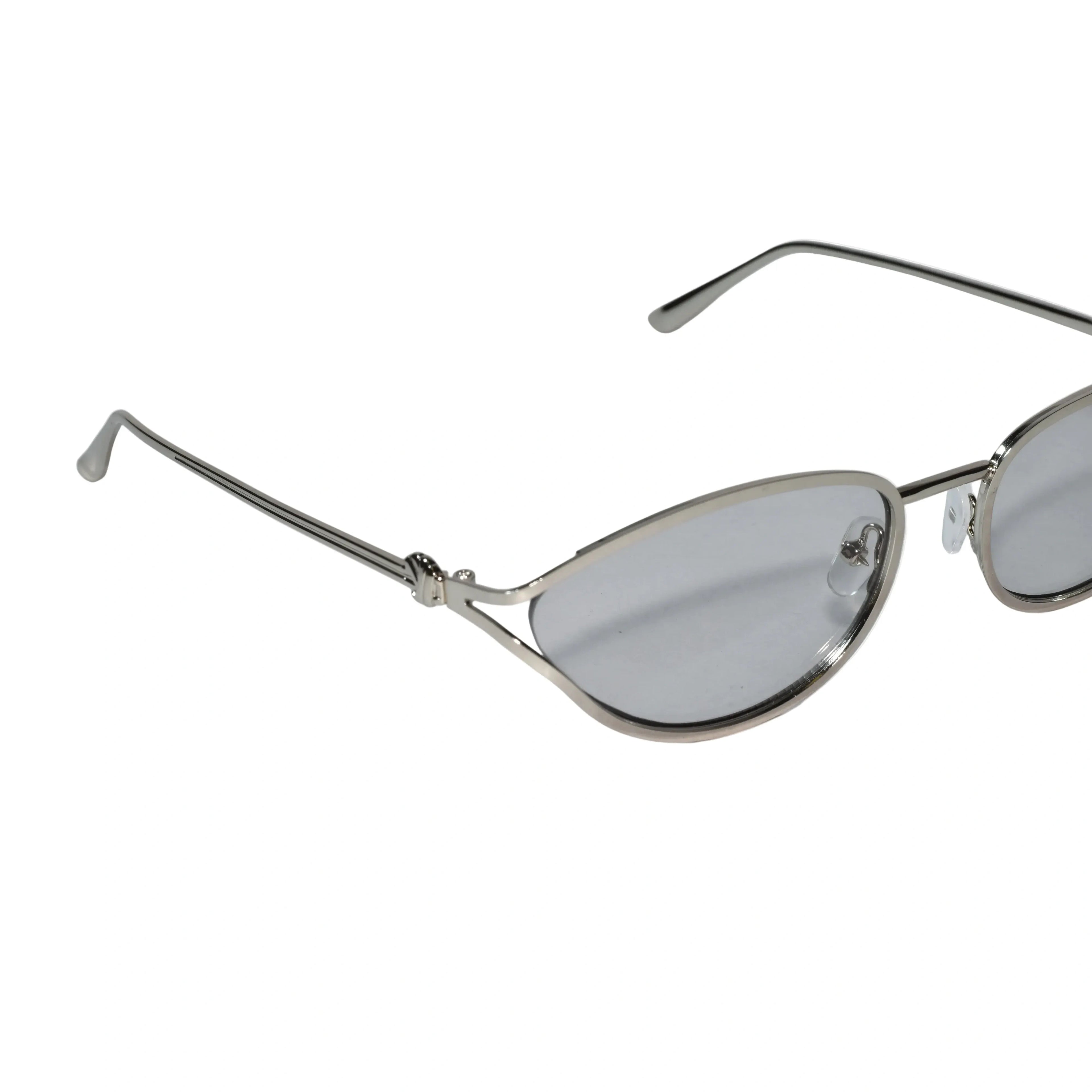 Oval Sunglasses Gold Metal Frame Pink Lens Sunglasses For Women-ELS2026S09-GRY SILVER