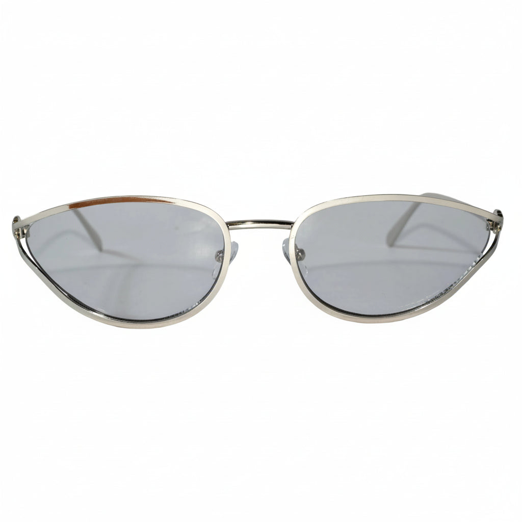 Oval Sunglasses Gold Metal Frame Pink Lens Sunglasses For Women-ELS2026S09-GRY SILVER