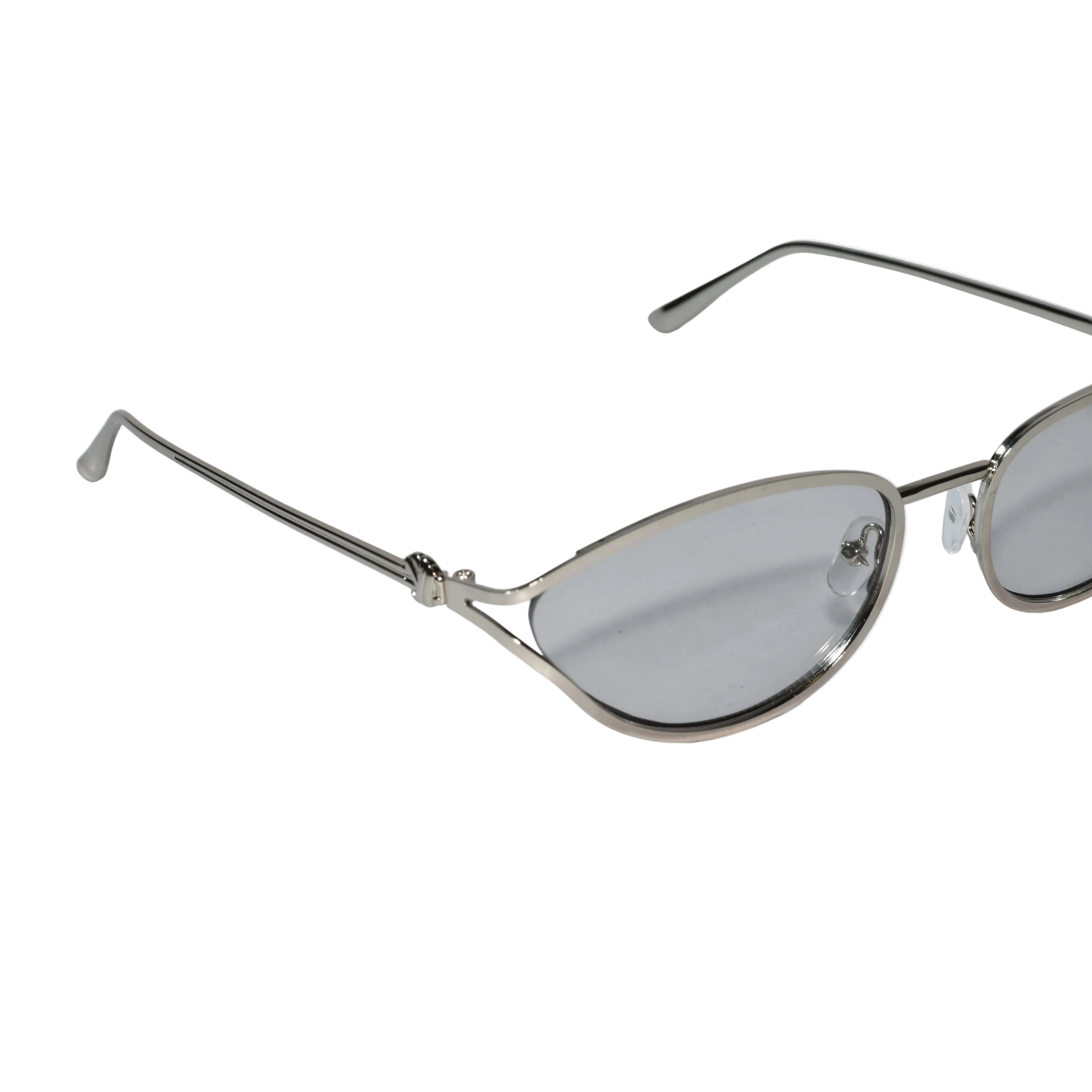 Oval Sunglasses Gold Metal Frame Pink Lens Sunglasses For Women-ELS2026S09-GRY SILVER