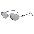 Oval Sunglasses Gold Metal Frame Grey Lens Sunglasses For Women-ELS2026S09-GRY SILVER