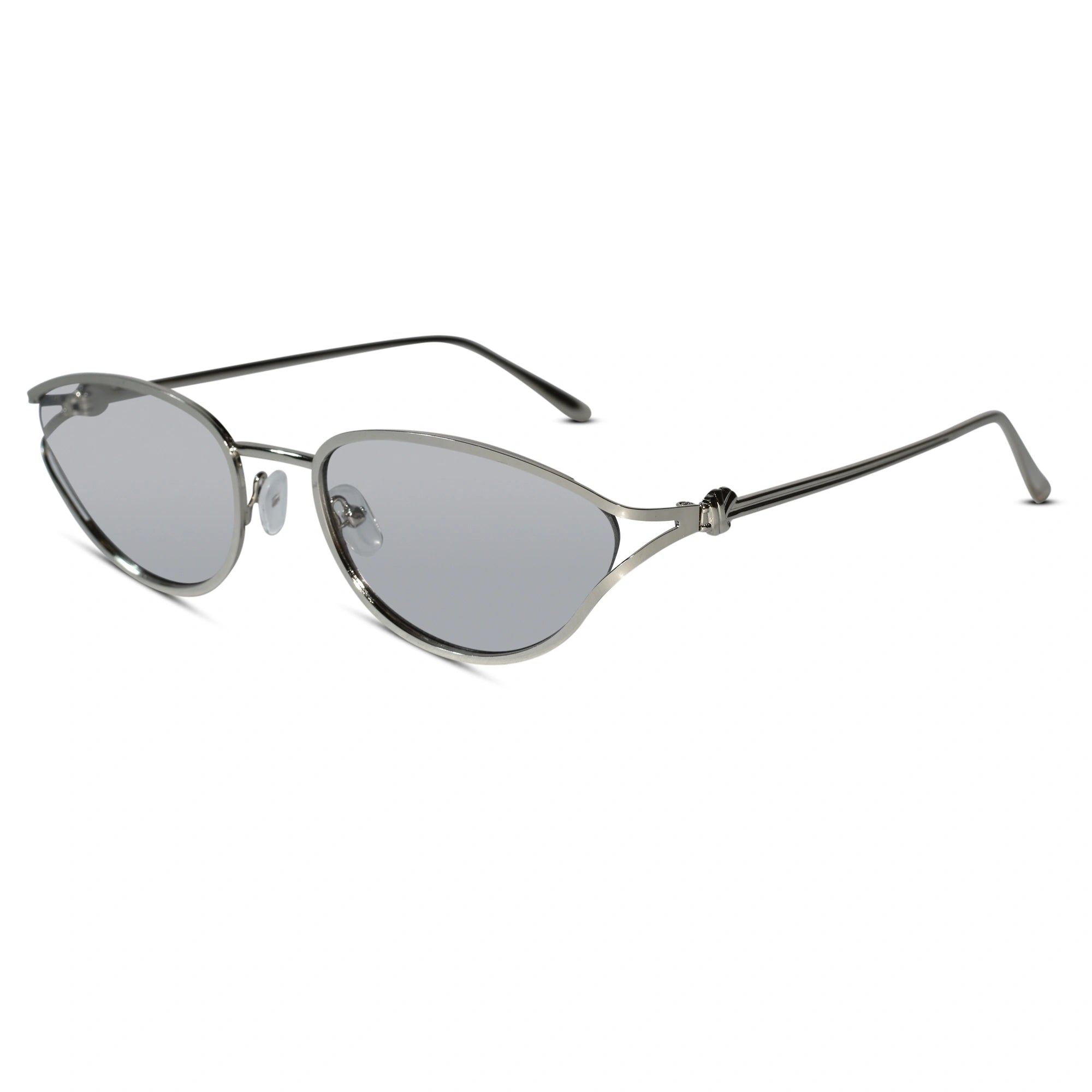Oval Sunglasses Gold Metal Frame Pink Lens Sunglasses For Women-ELS2026S09-GRY SILVER