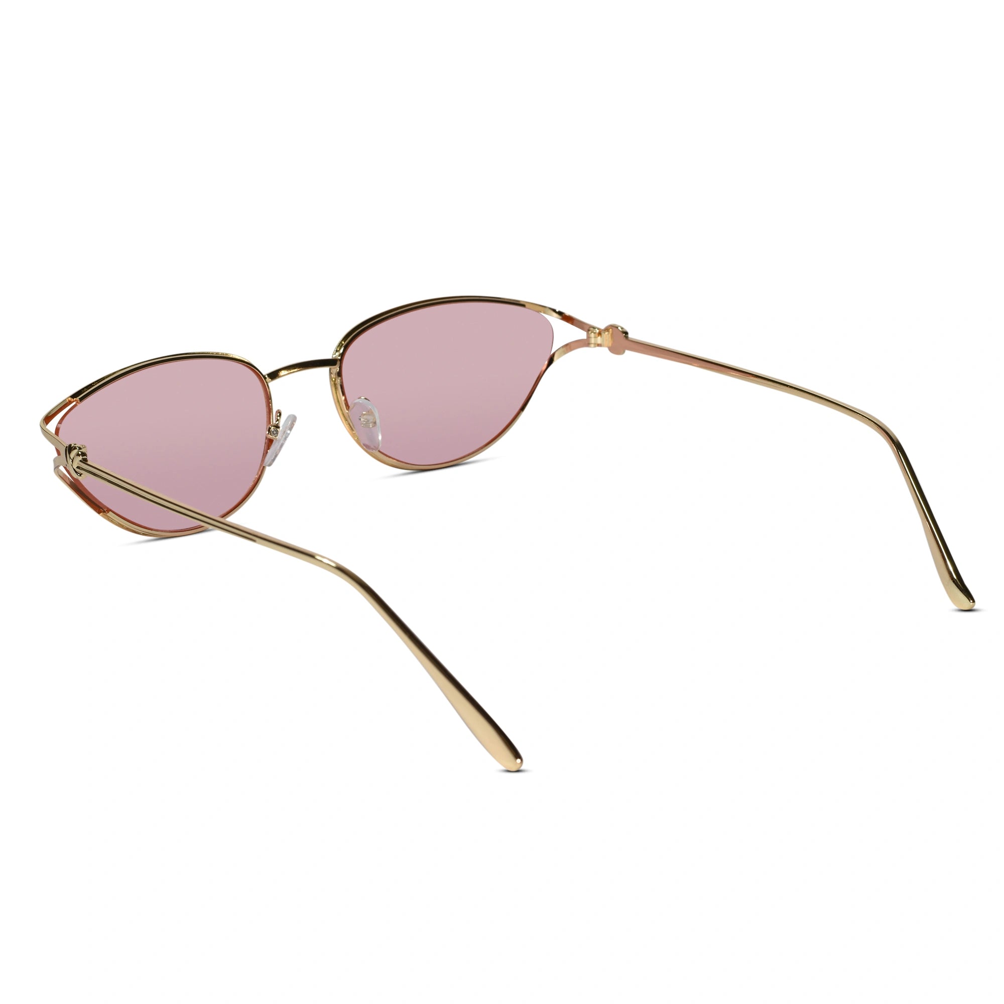 Oval Sunglasses Gold Metal Frame Pink Lens Sunglasses For Women-ELS2026S09-PNK GLD